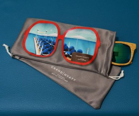 Personalized sunglasses microfiber pouch